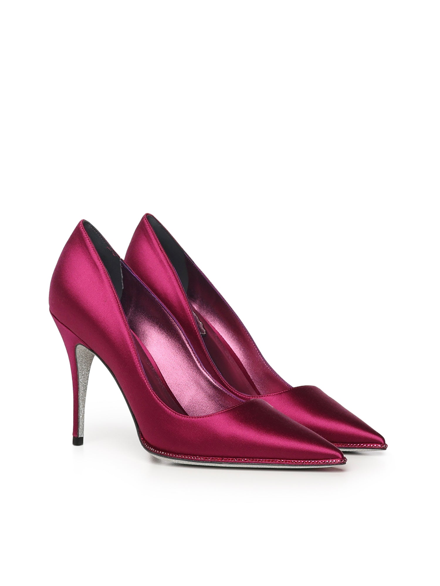 René Caovilla Sandals Purple Satin Satin( Viscose Silk Woven)