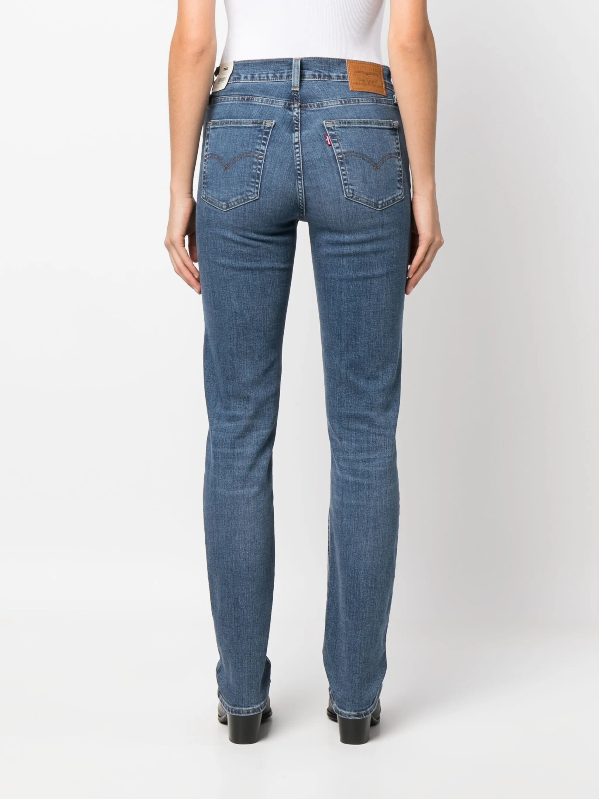 724 High Rise Straight Blue Wave Mid Jean