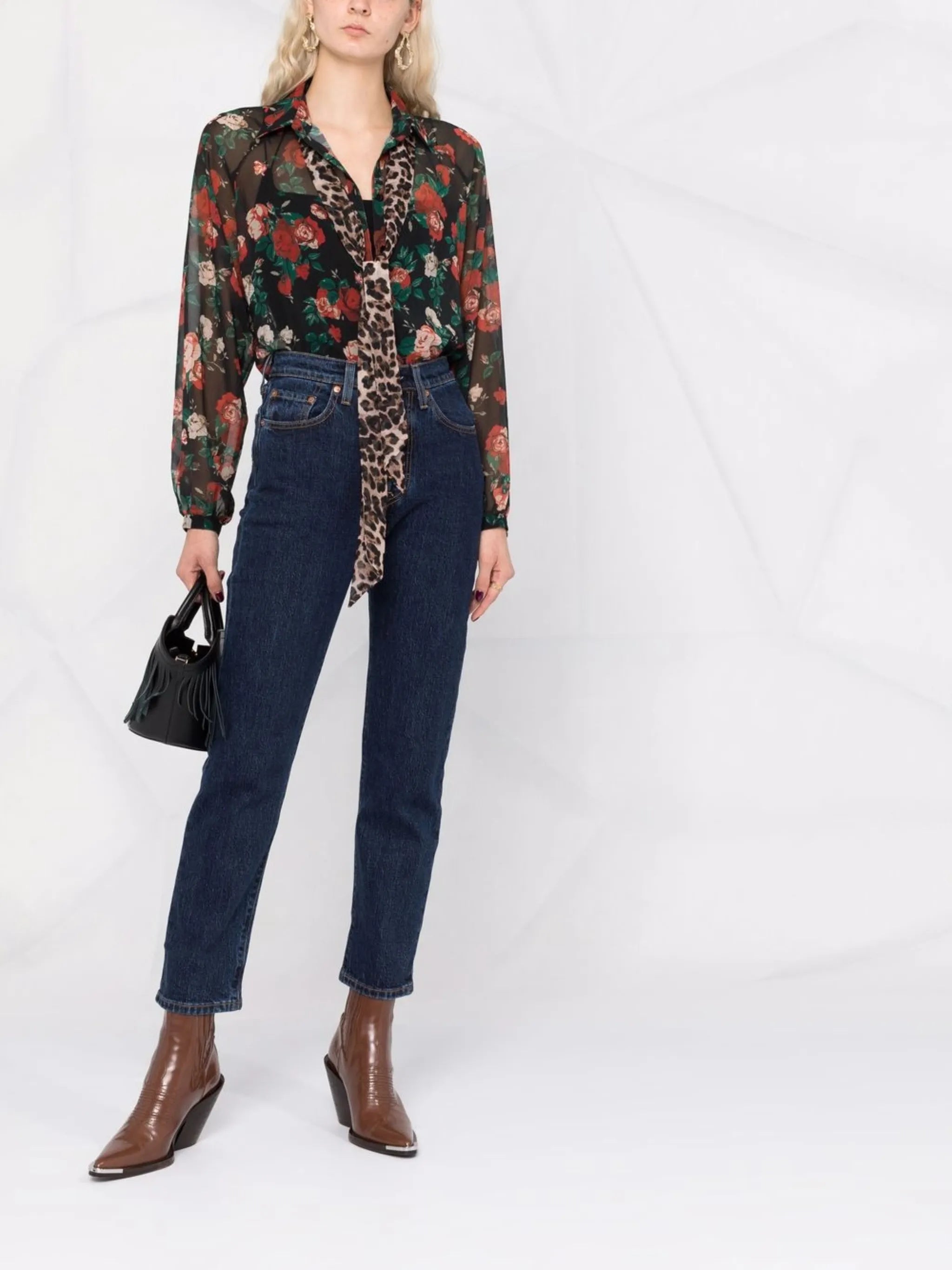 501 Crop Salasa Stonewash Blue Jean