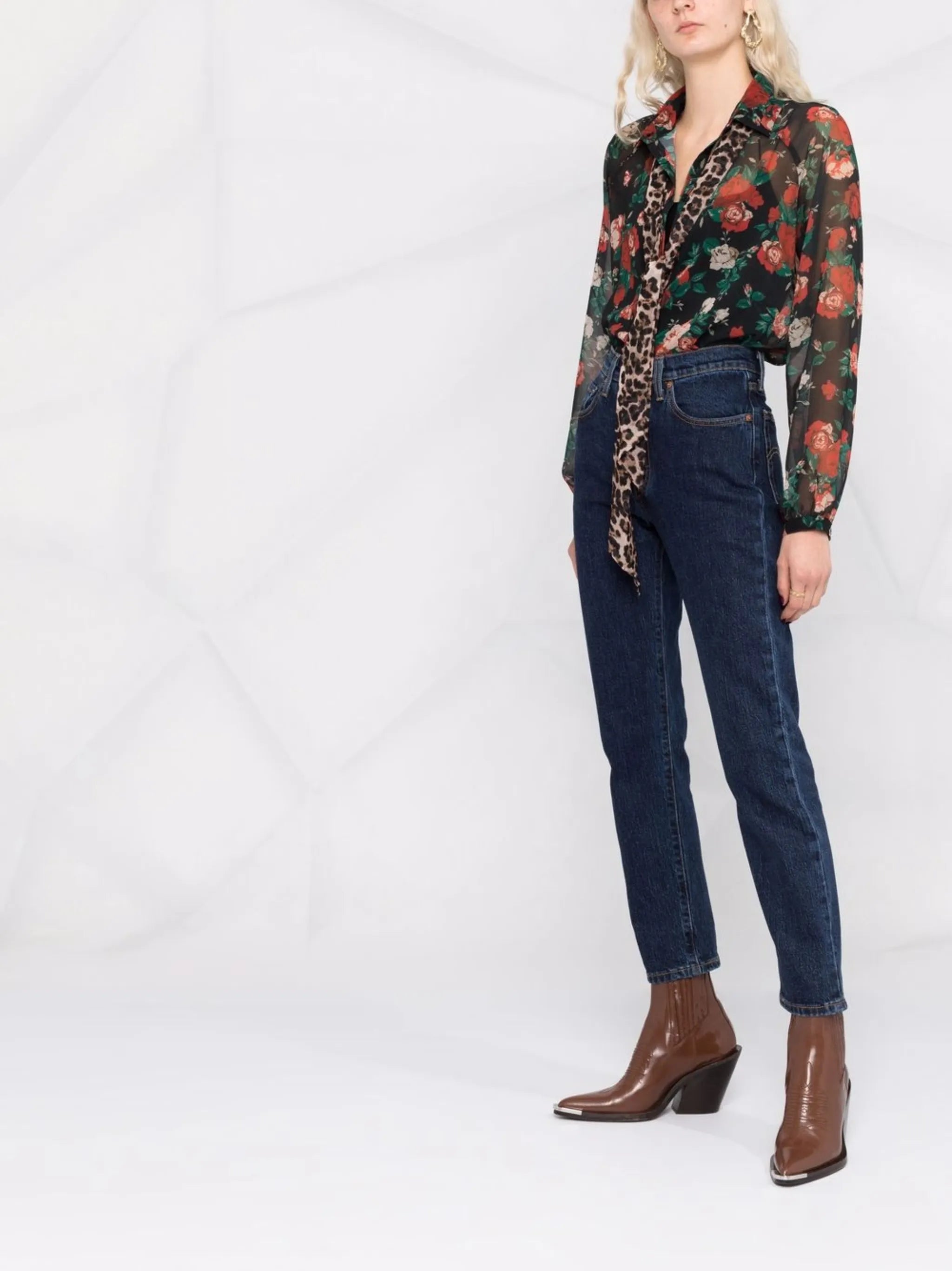 501 Crop Salasa Stonewash Blue Jean