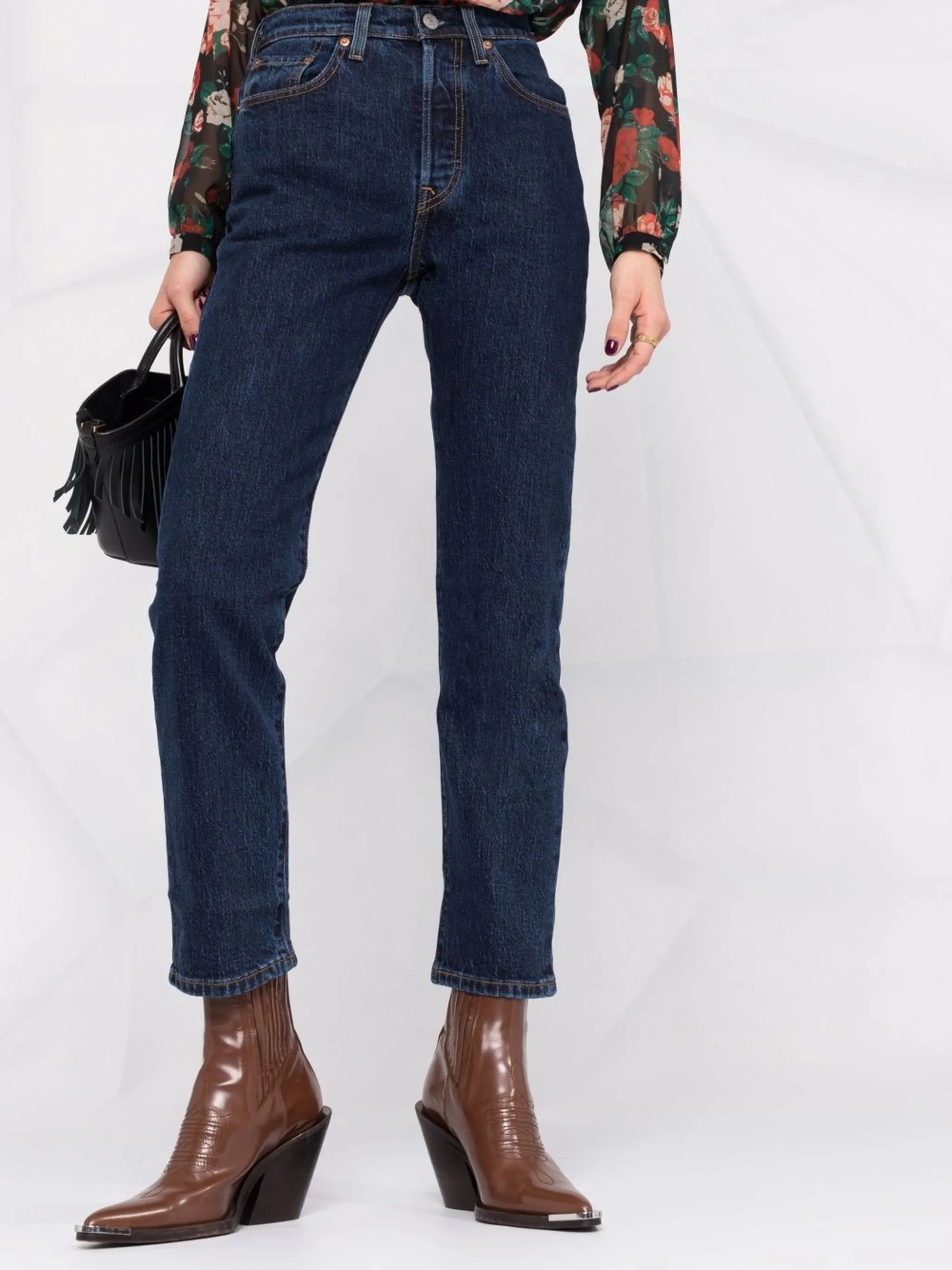 501 Crop Salasa Stonewash Blue Jean