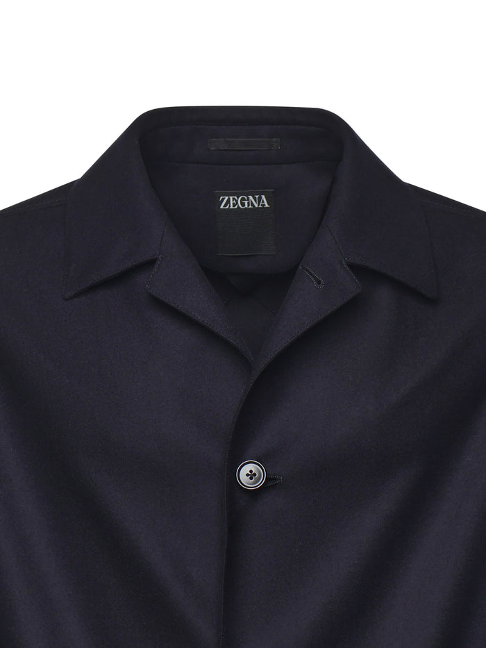 Zegna Shirts Blue Navy Wool