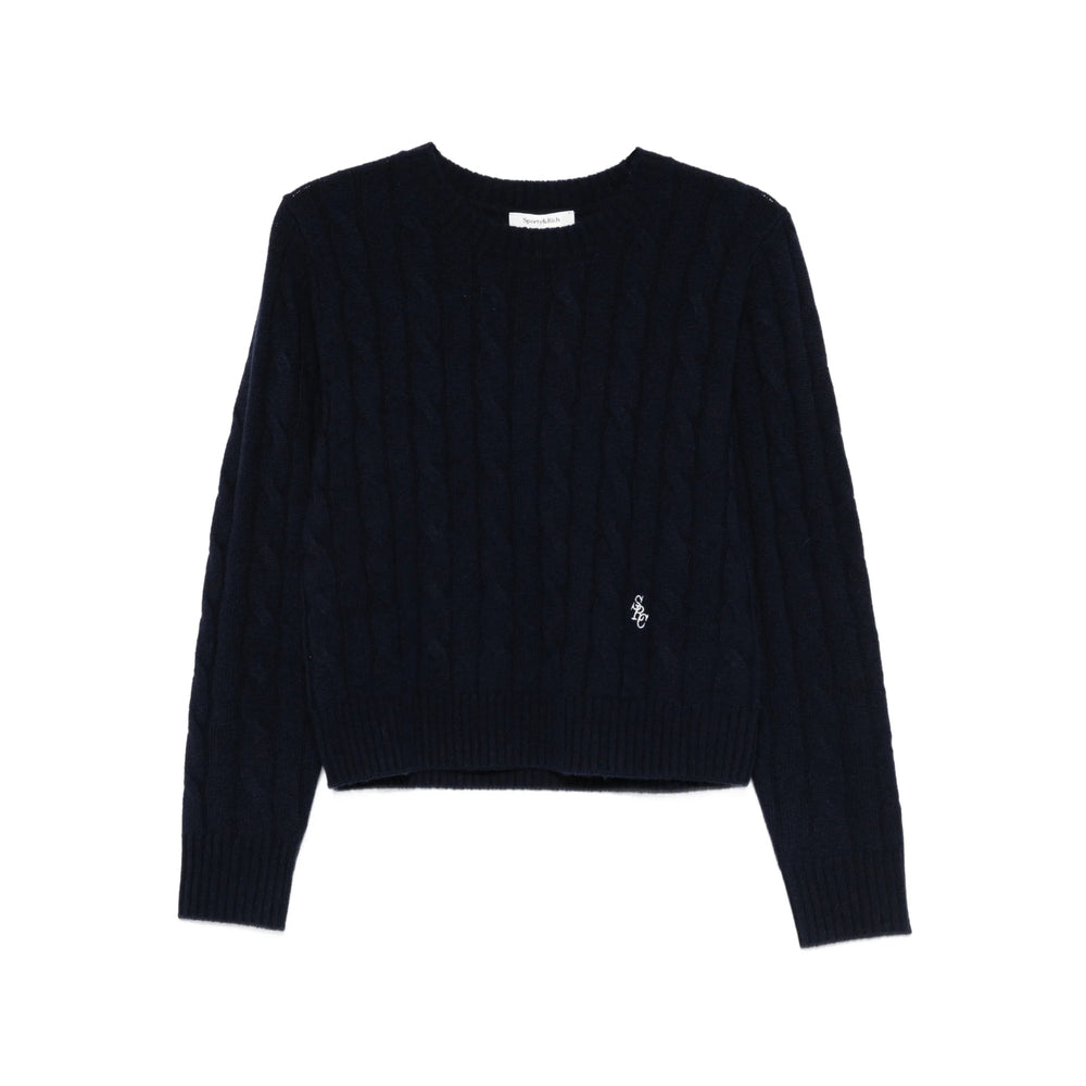 Sweater Sporty & Rich Blue Cashmere: 70