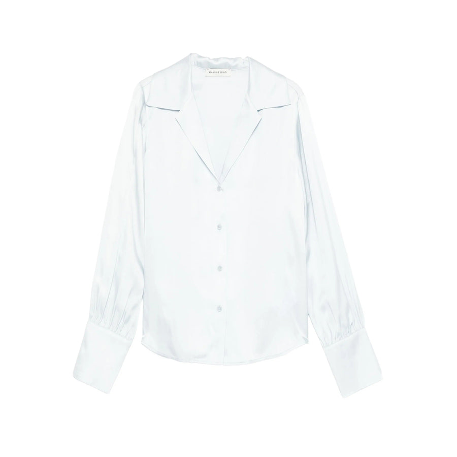 Pale Blue Long Sleeve Shirt Silk: 55