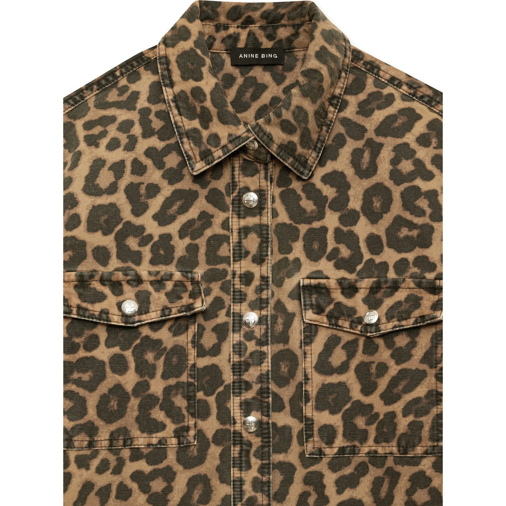 Shirt Anine Bing Brown/black Cotton: 100