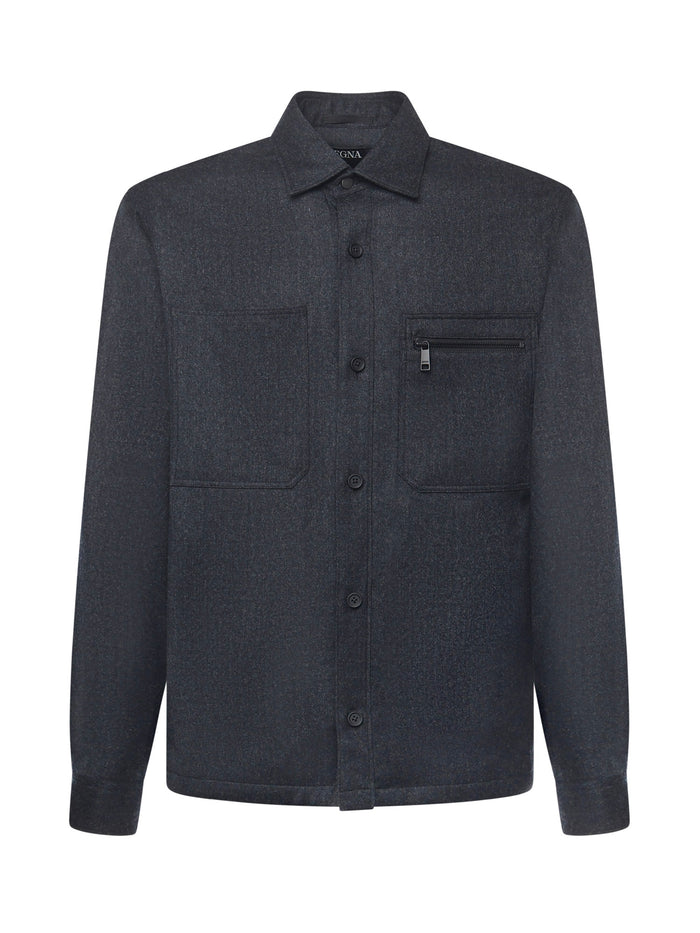 ZEGNA Shirts Grey Wool