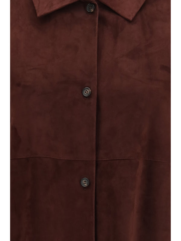 Suede Jacket Gocce Dark Ruby Lamb Leather