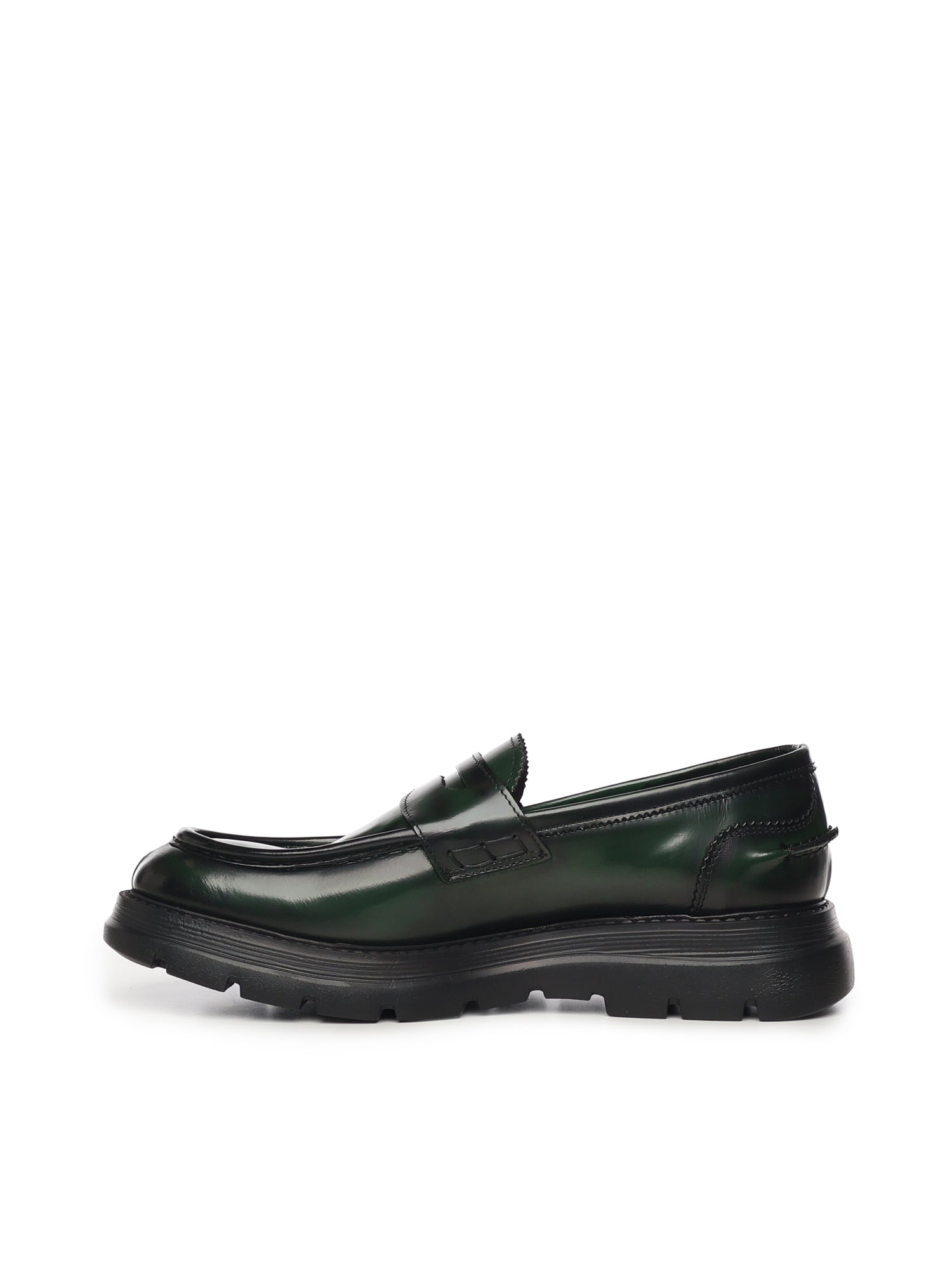 Giuliano Galiano Flat shoes Green Calfskin
