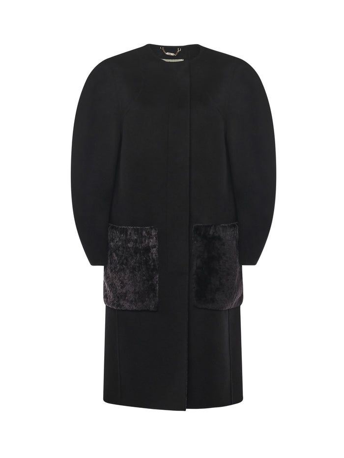 Fendi Coats Black Virgin Wool
