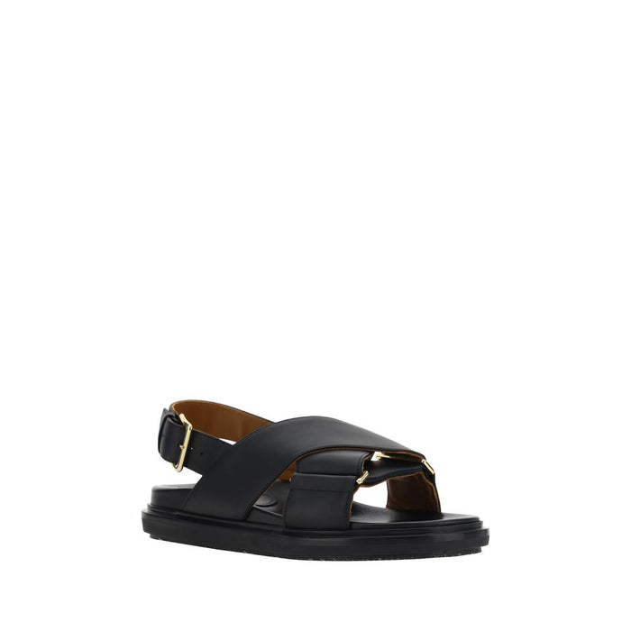 Marni UPPER 100% Calf Leather Bos Taurus sandals in black — view 2