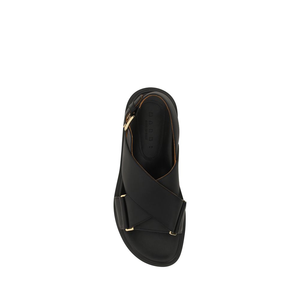 Marni UPPER 100% Calf Leather Bos Taurus sandals in black — view 4