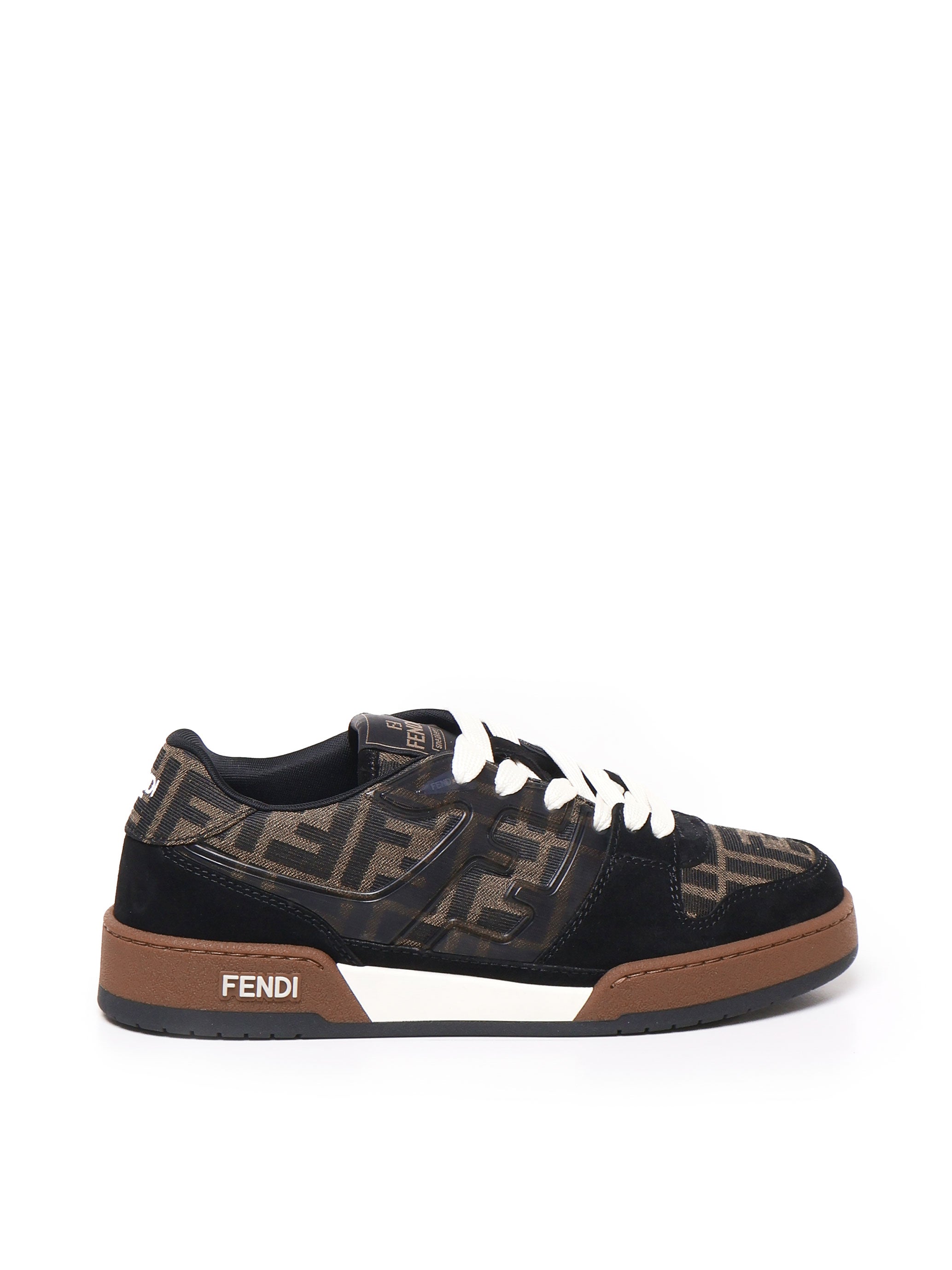 Fendi Sneakers Black, Tobacco Calfskin