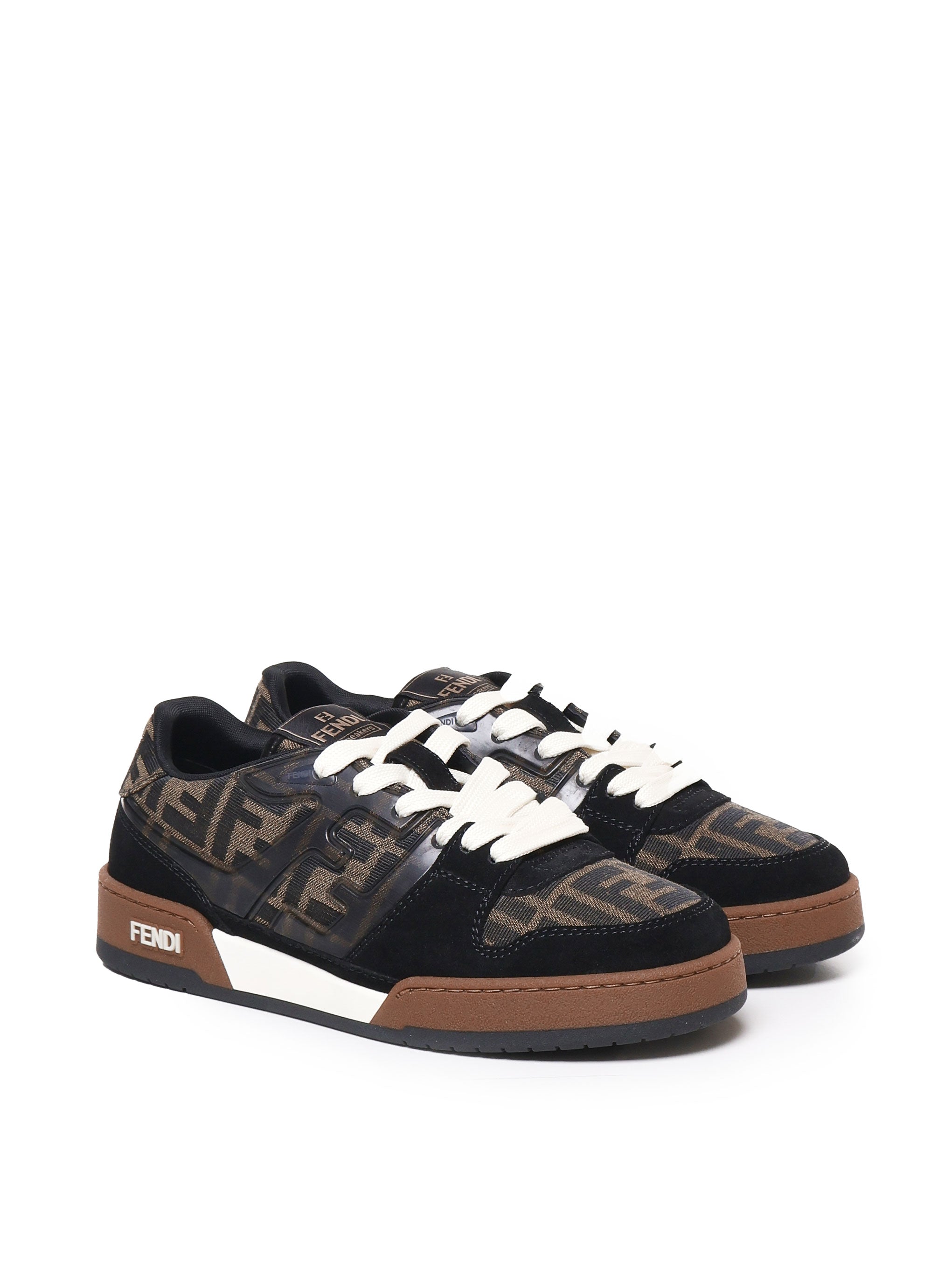 Fendi Sneakers Black, Tobacco Calfskin