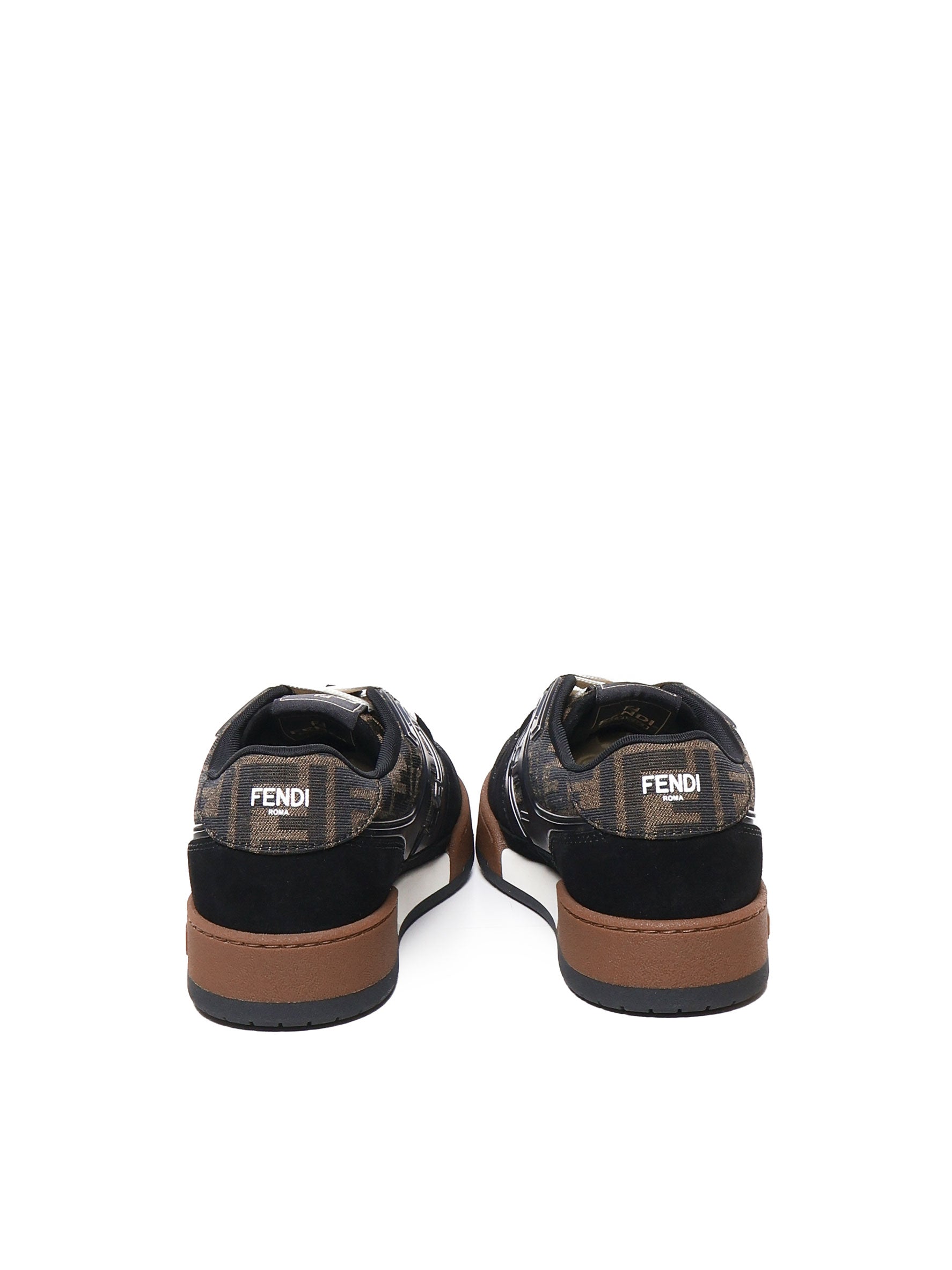 Fendi Sneakers Black, Tobacco Calfskin