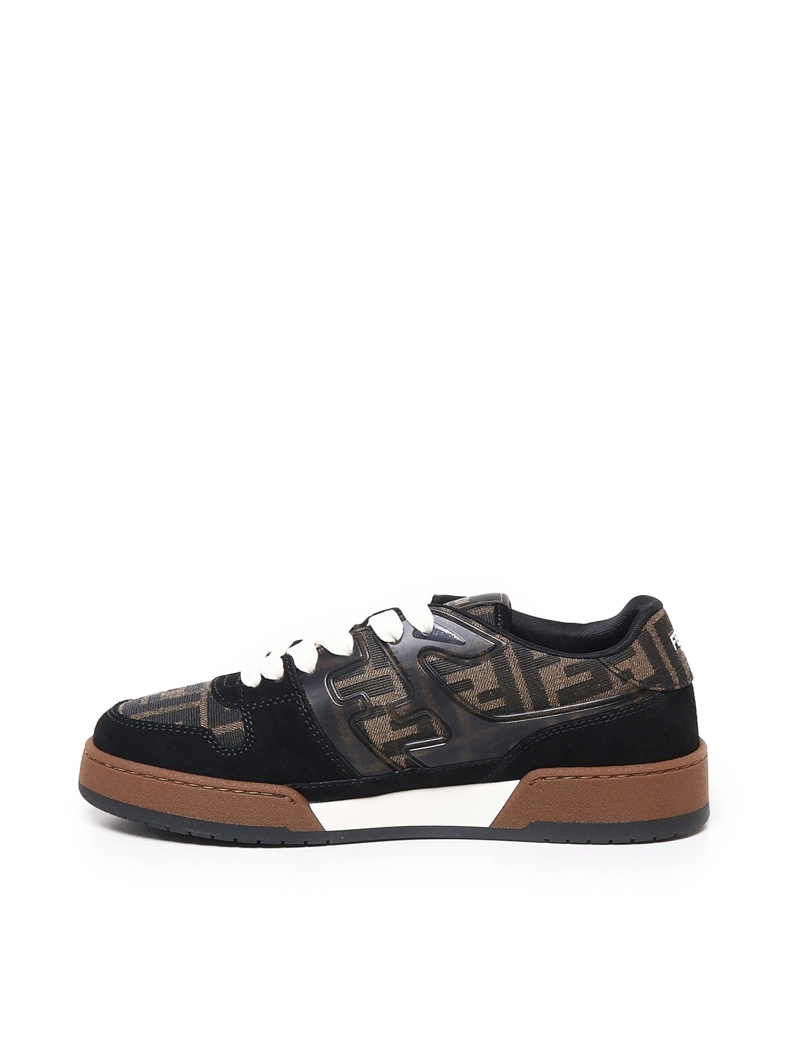 Fendi Sneakers Black, Tobacco Calfskin
