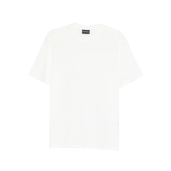 T-Shirt With Jacquard Logo Pattern White Cotton: 100. T-shirts