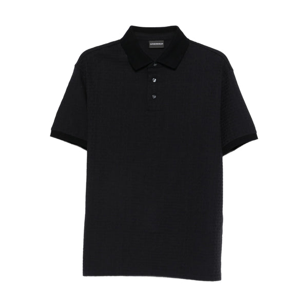 Textured Black Polo Sweater Cotton Shirts