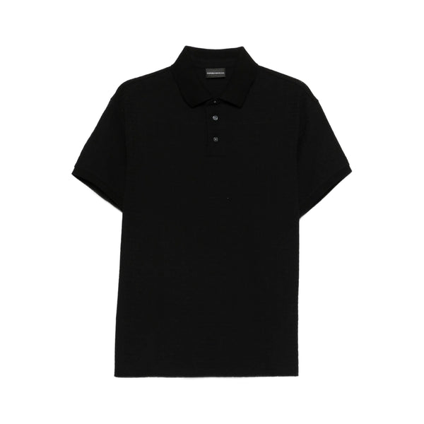 Sweater With Logo Jacquard Pattern Black Cotton: 100. Polo Shirts