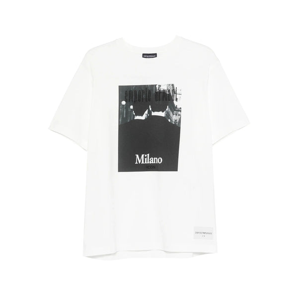 Graphic Print T-Shirt With Round Neck White/black Cotton: 100. T-shirts