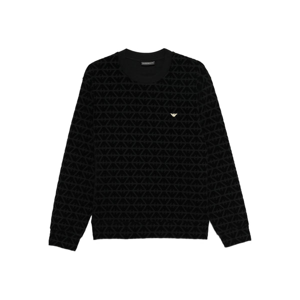 Black Logo Pattern Sweatshirt Cotton: 76. Sweatshirts