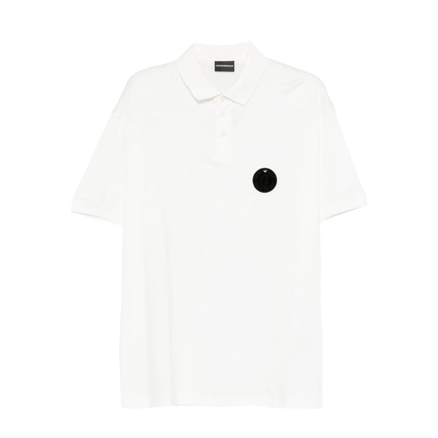 Appliqué Polo Collar Sweater White Cotton 30. Shirts