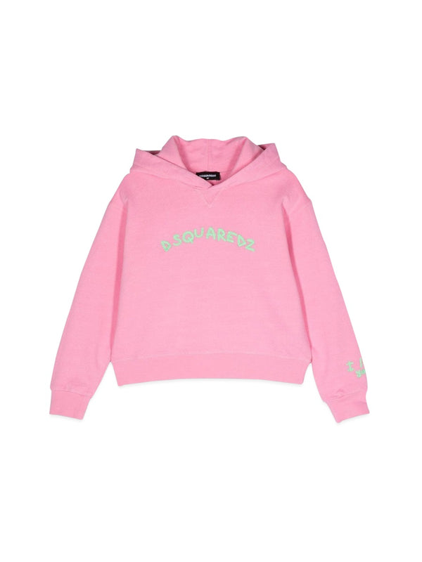Hoodie Logo Pink Cotton Sweatshirts