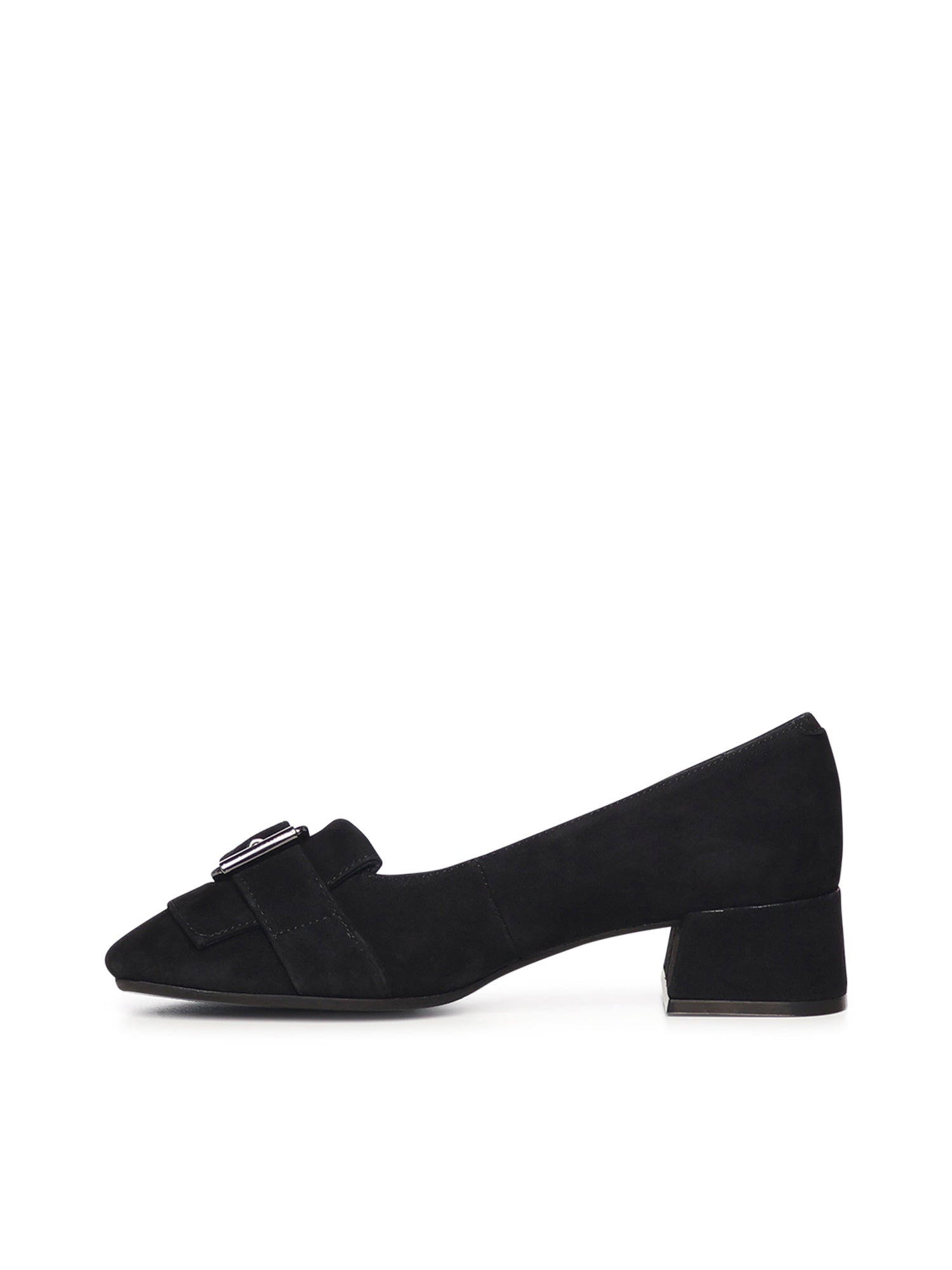Carmens With Heel Black Suede