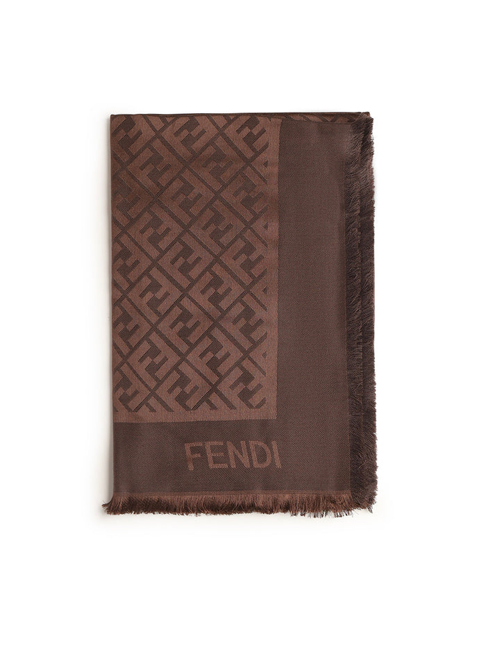 Fendi Scarfs Brown Silk