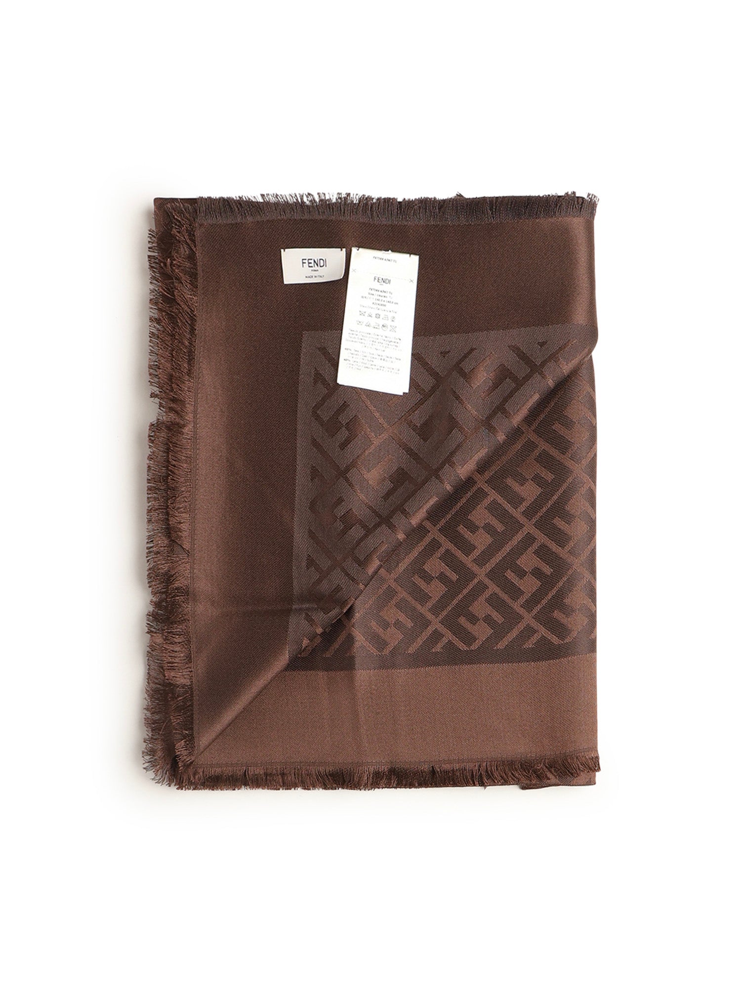 Fendi Scarfs Brown Silk
