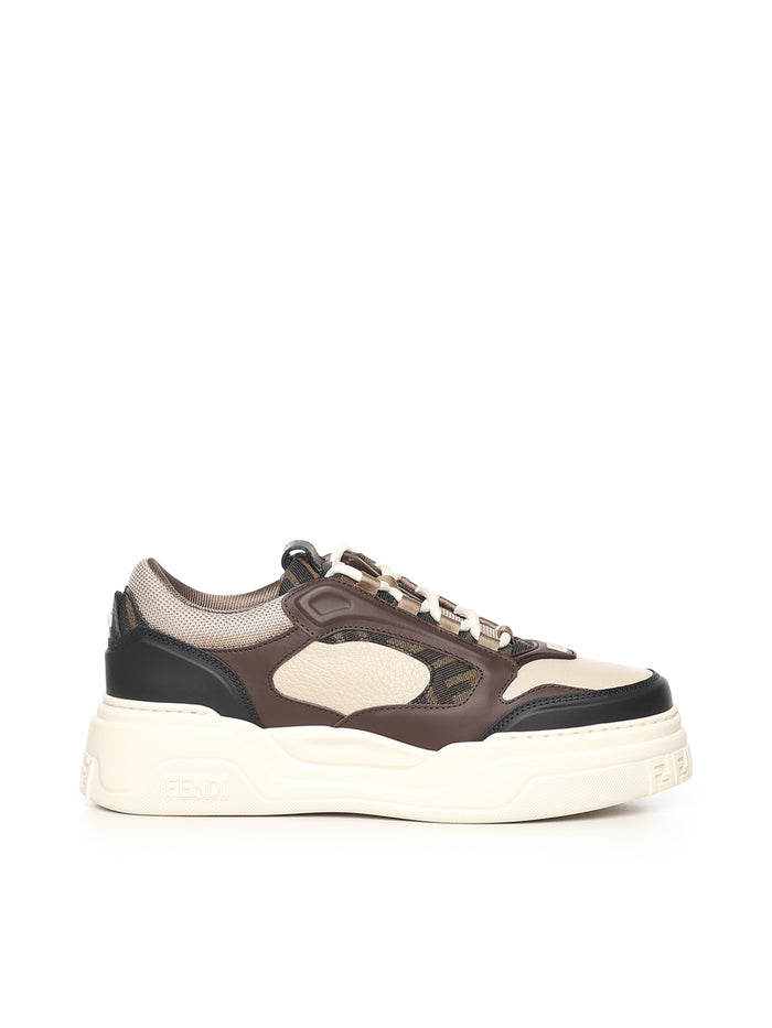 Fendi Sneakers Black/beige/brown Calfskin