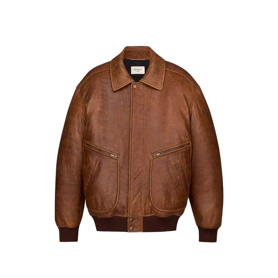 Lambskin Bomber Jacket Brown