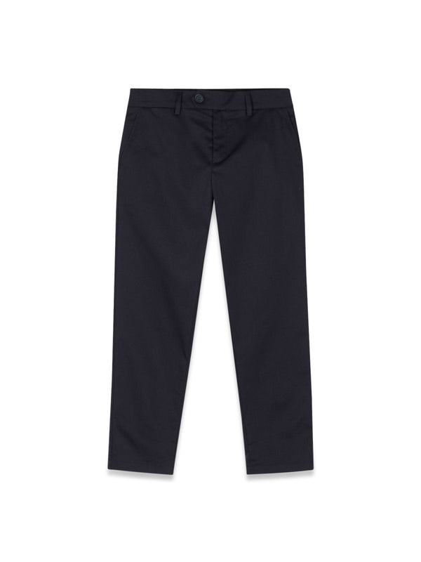 Straight Trousers Blue Cotton