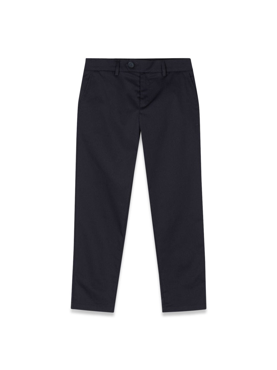 Straight Trousers Blue Cotton