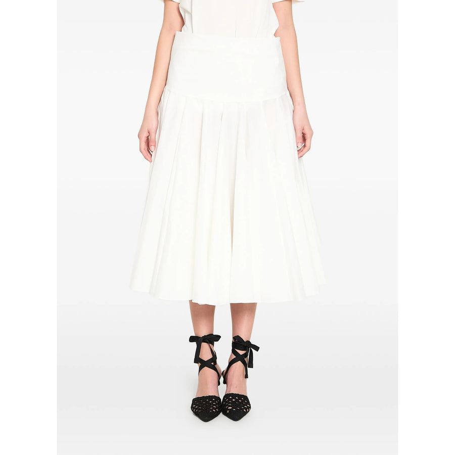 Skirt Draped White Cotton