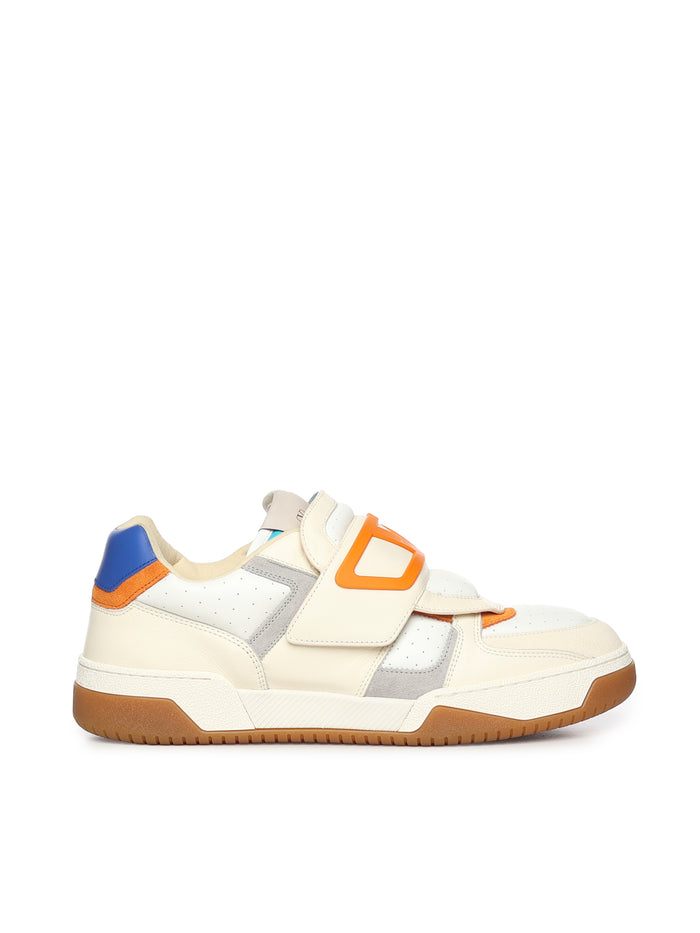 Valentino Garavani Sneakers Ivory/blue/orange Calfskin