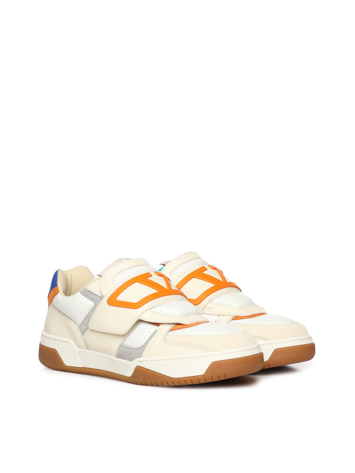Valentino Garavani Sneakers Ivory/blue/orange Calfskin