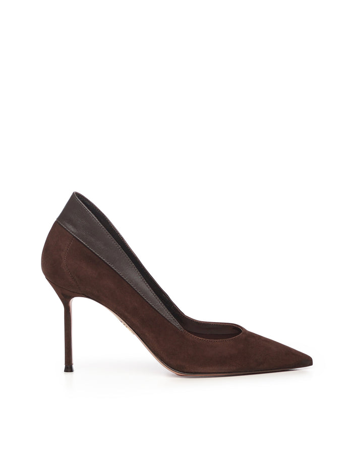 Aquazzura With Heel Brown Suede/nappa