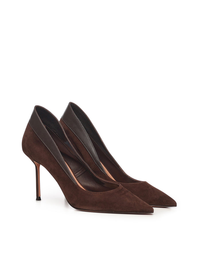 Aquazzura With Heel Brown Suede/nappa