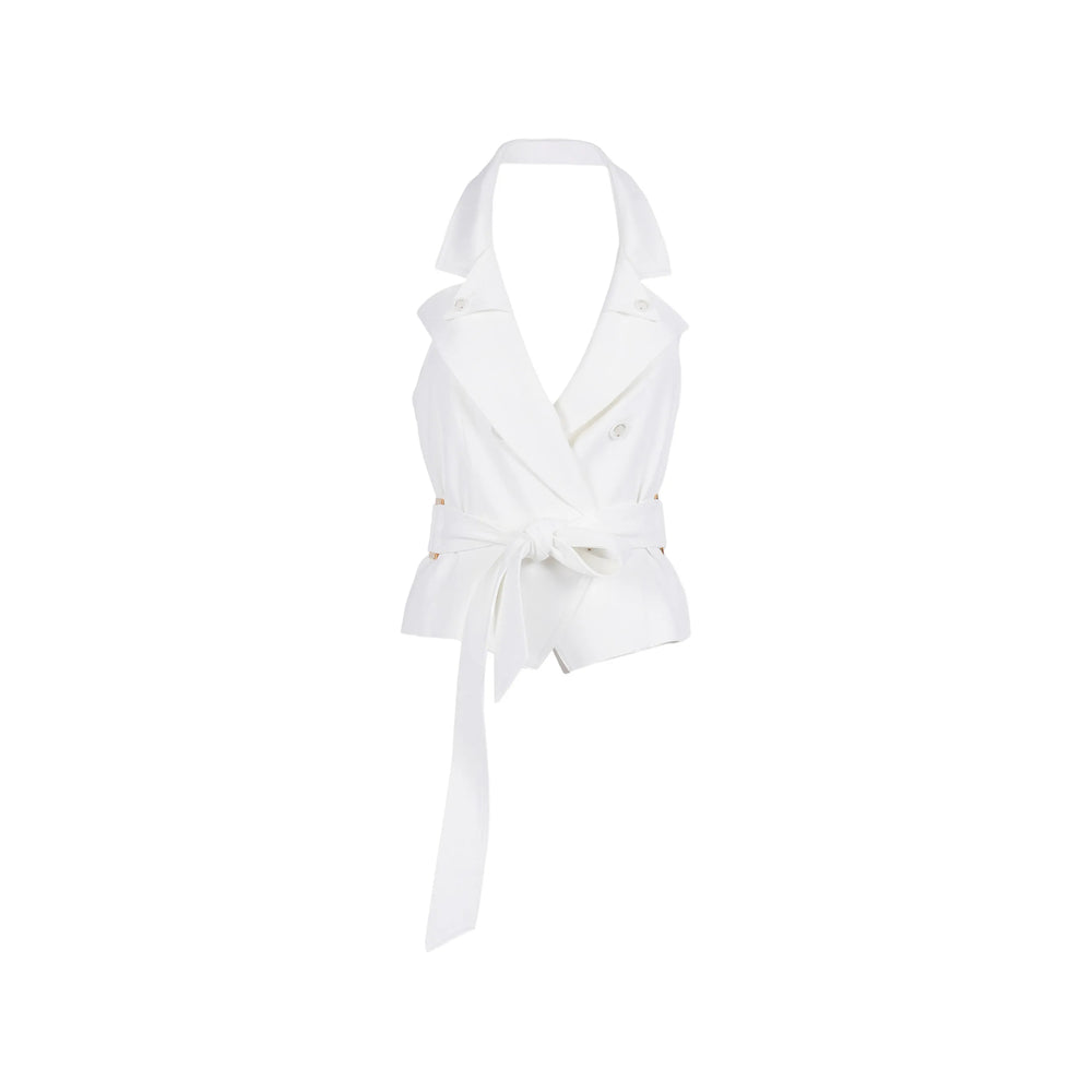 Waistcoat Elisabetta Franchi White Spandex/elastane: 2. Waistcoats
