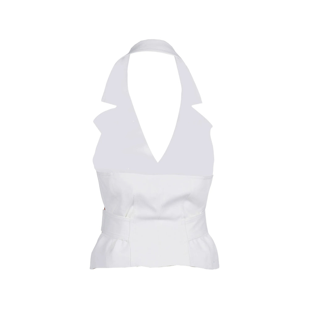 Waistcoat Elisabetta Franchi White Spandex/elastane: 2. Waistcoats