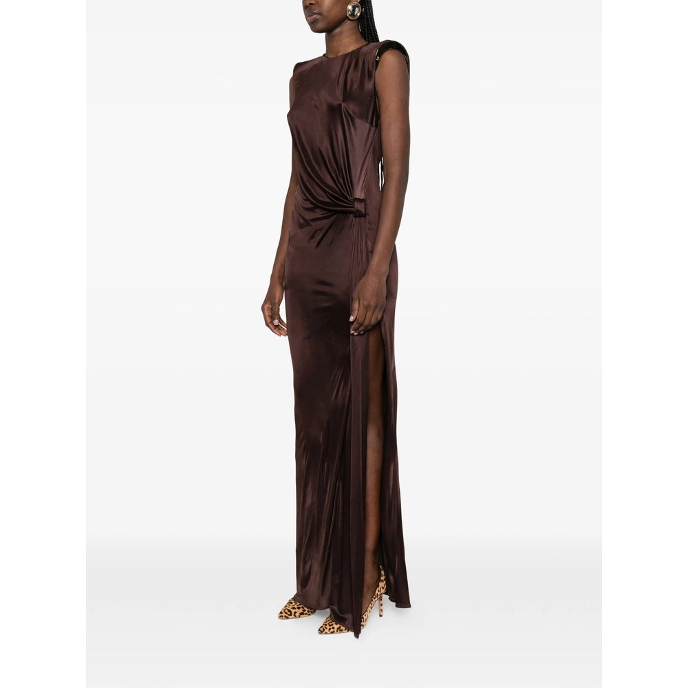 Dress Elisabetta Franchi Brown Lining Polyamide: 77