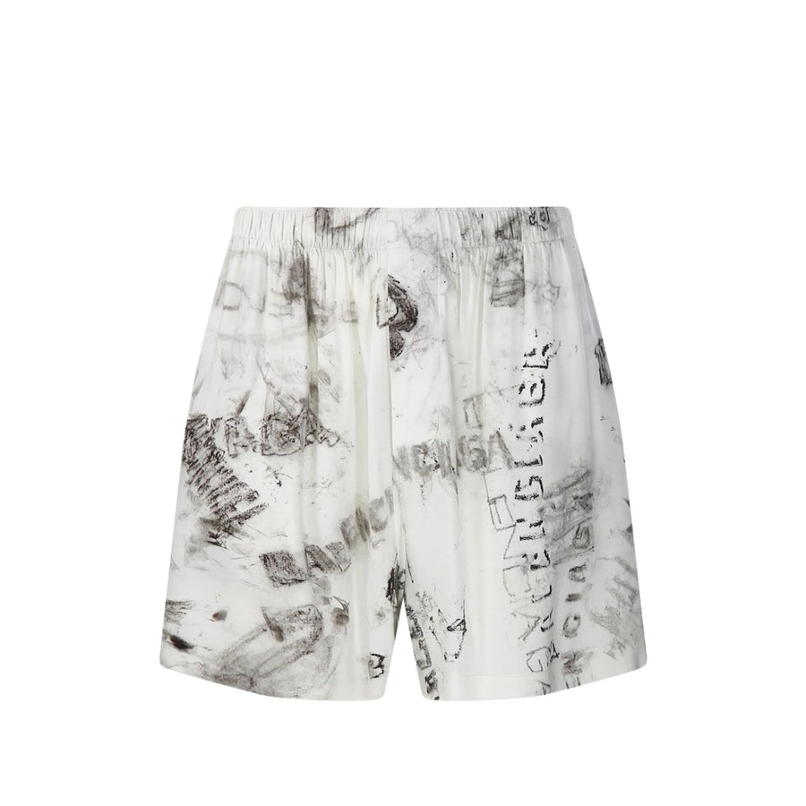 Track Shorts Grey Graphic Print Grey/grey Polyamide & Running