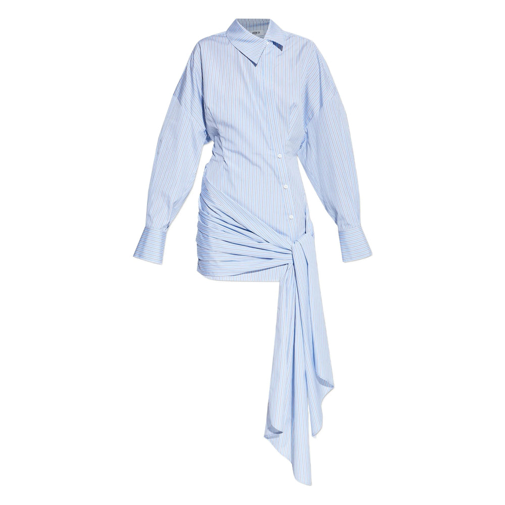 Dress The Attico Blue/white Cotton: 100