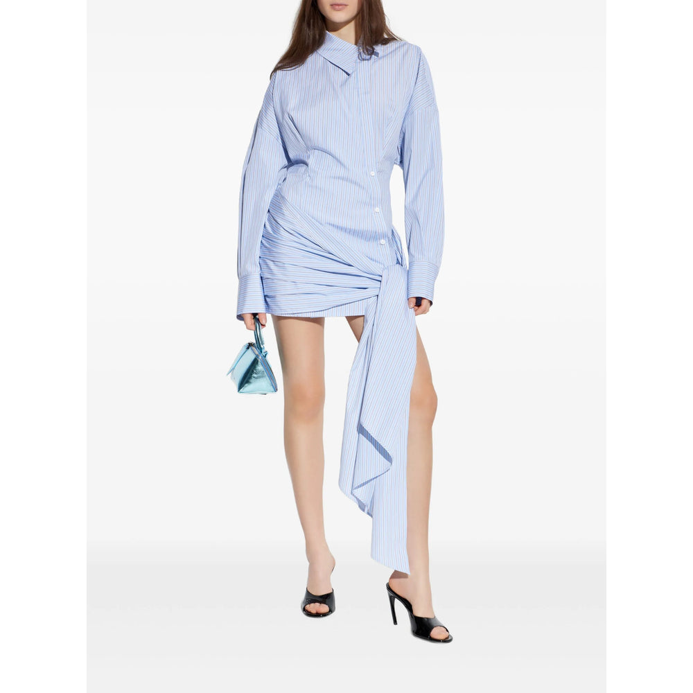 Dress The Attico Blue/white Cotton: 100