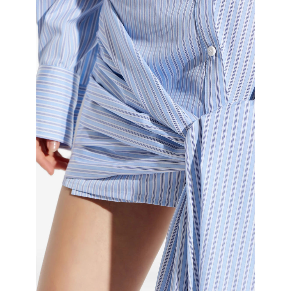Dress The Attico Blue/white Cotton: 100