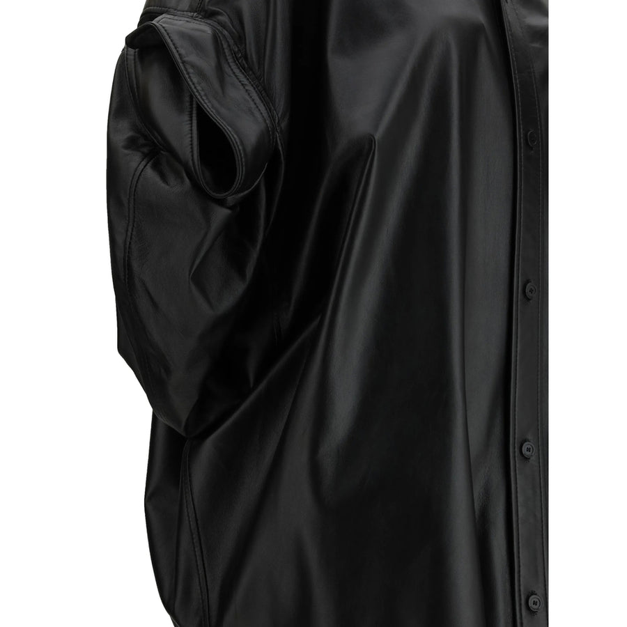 Leather Shirt Dress Black Calf Day