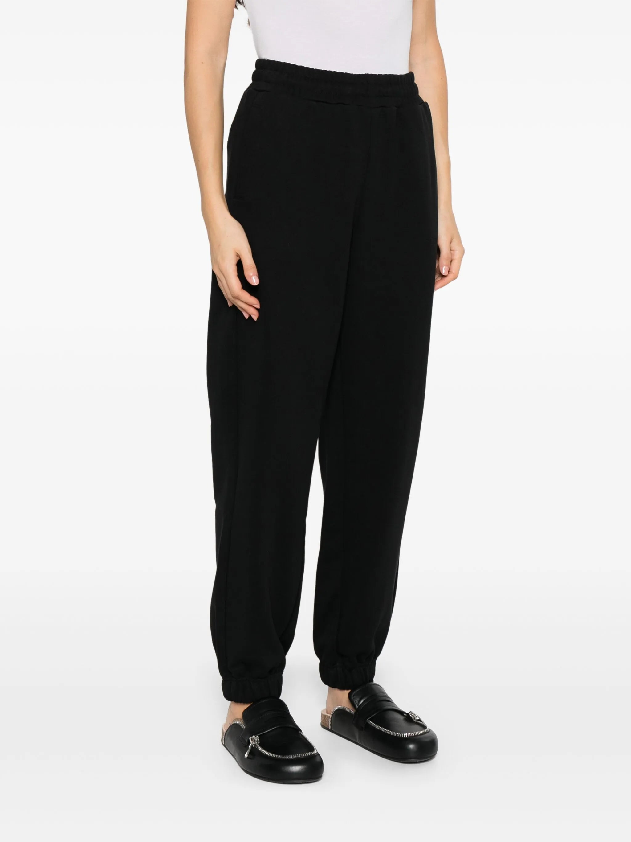 Ls French Terry Emb Logo Pant Black Pantaloni