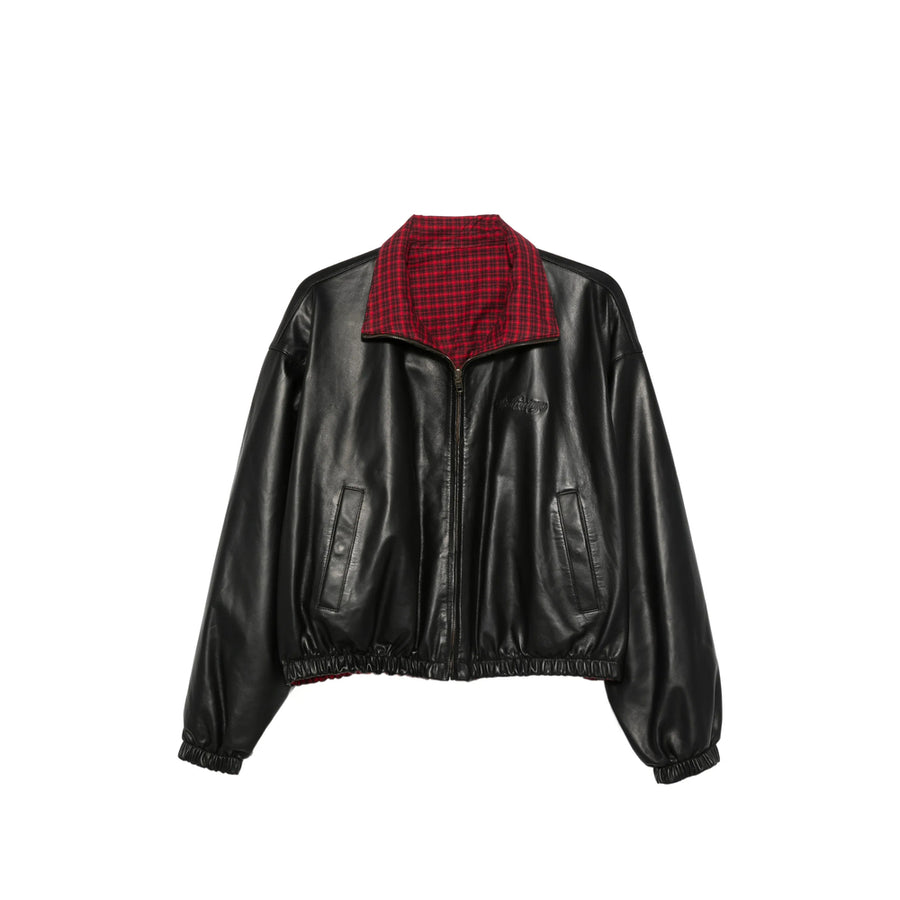 Leather Jacket Black And Red Lambskin Black/red