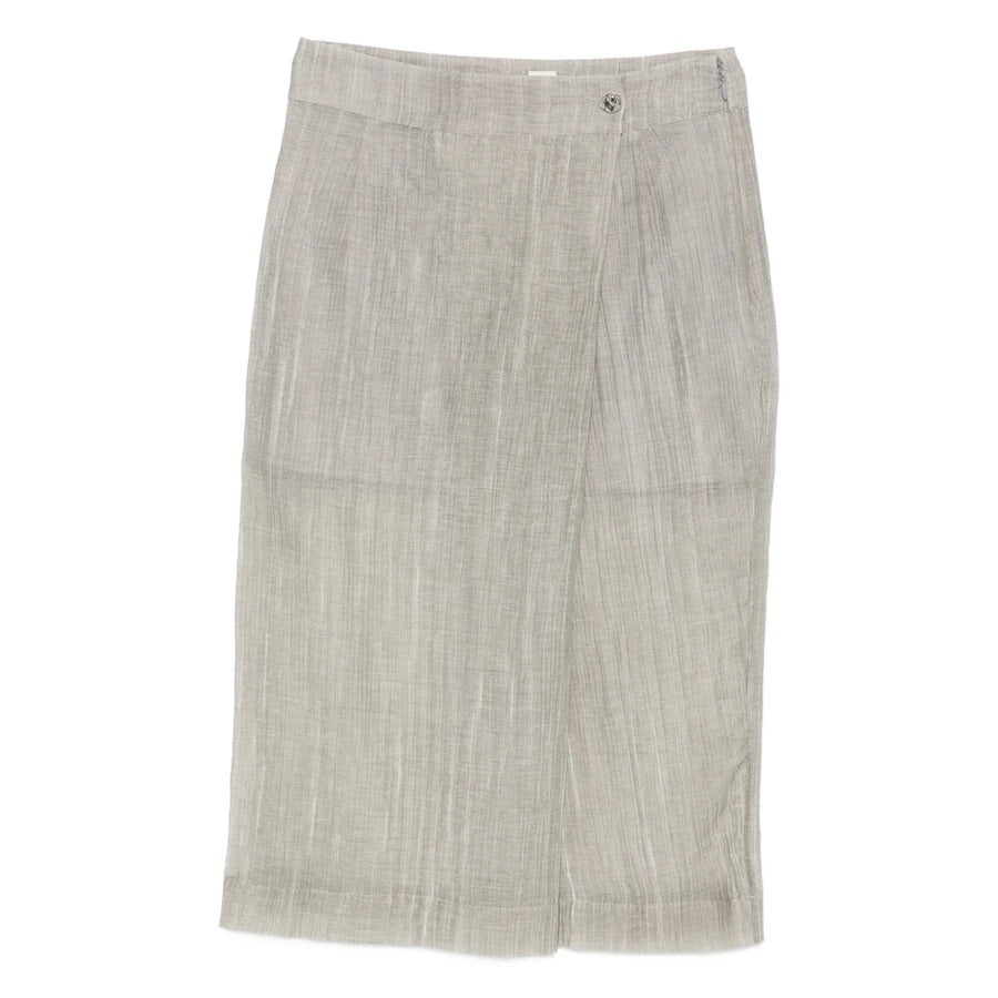 Light Grey Button Detail Skirt Nylon: 20. Straight