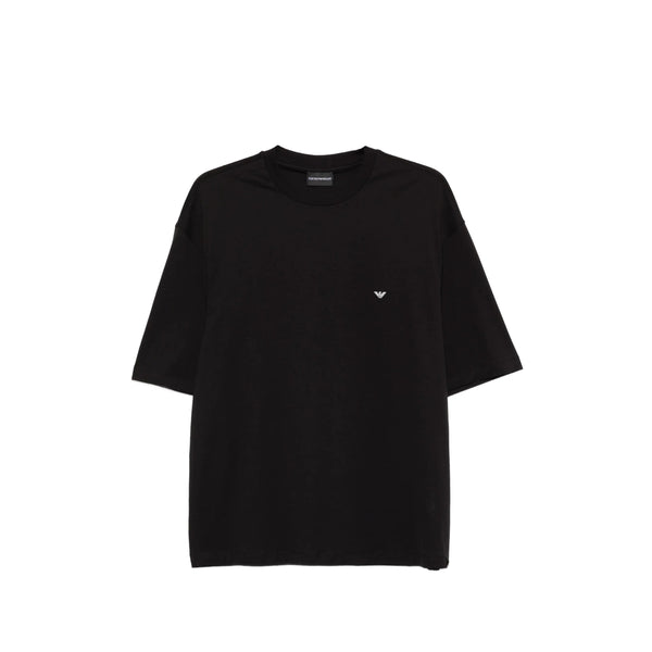 T-Shirt With Logo Print Black Cotton T-shirts